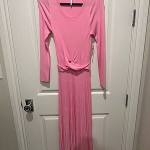 Anthropologie Pink Long Sleeve Dress